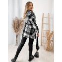 Plaid Print Shacket Jacket, Casual Button Front Long Sleeve Pocket Outerwear, Women's Clothing