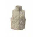 High Neck Solid Jacket, Sleeveless Casual Outwear For Spring & Fall, Women's Clothing