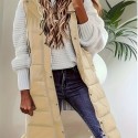 Solid Drawstring Hooded Vest, Versatile Sleeveless Winter Warm Outwear For Fall & Winter, Women's Clothing