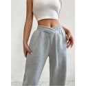 Solid Loose Basic Jogger Sweatpants, Versatile Comfy Pants For Fall & Winter, Women's Clothing