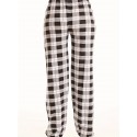 Plaid Pattern Drawstring Pants, Casual Wide Leg Pants, Women's Clothing