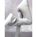 Solid Ribbed Flare Leg Pants 2 Pack, Casual High Waist Slim Elastic Pants, Women's Clothing