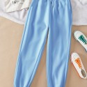 Solid Drawstring Jogger Sweatpants, Casual Slant Pocket Pants, Women's Clothing