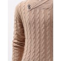 All Match Knitted Shawl Collar Sweater, Men's Casual Warm High Stretchy Pullover Sweater For Fall Winter