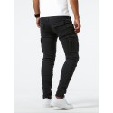 Men's Casual Multi Pocket Jeans, Street Style Medium Stretch Denim Pants