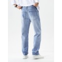 Loose Fit Vintage Jeans, Men's Casual Street Style Denim Pants With Pockets