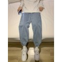 Men's Vintage Denim Jeans, Casual Streetwear Slightly Stretch Breathable Loose Joggers For Outdoor Spring Fall