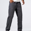 Loose Fit Straight Leg Jeans, Men's Casual Street Style Distressed Denim Pants For All Seasons