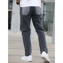 Men's Casual Street Style Slim Patchwork Denim Pants For Spring Summer