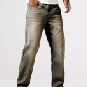 Men's Casual Loose Fit Jeans, Street Style Straight Leg Denim Pants