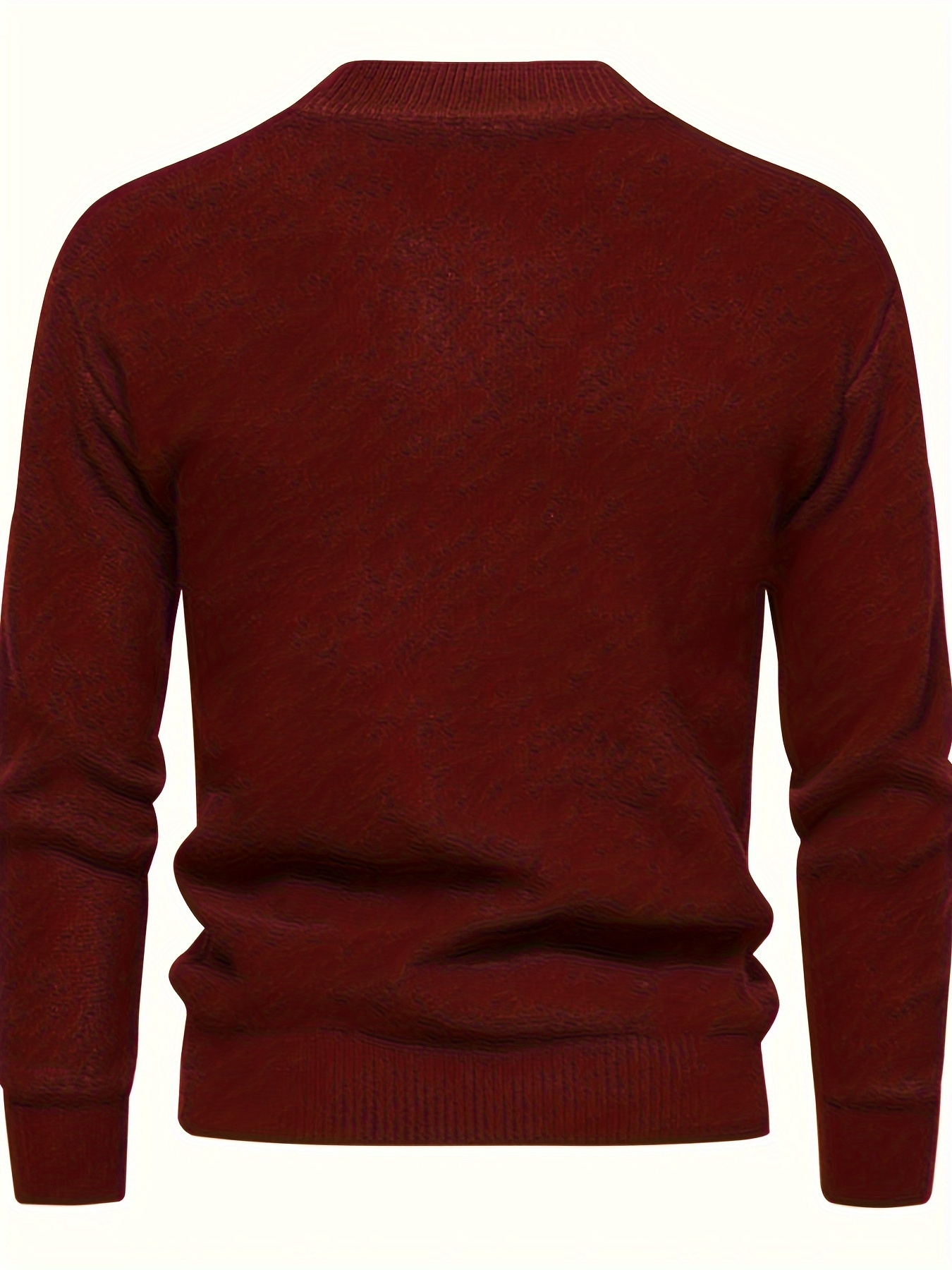 mens stylish solid knitted pullover casual mid stretch breathable long sleeve crew neck top for city walk street hanging outdoor activities details 16