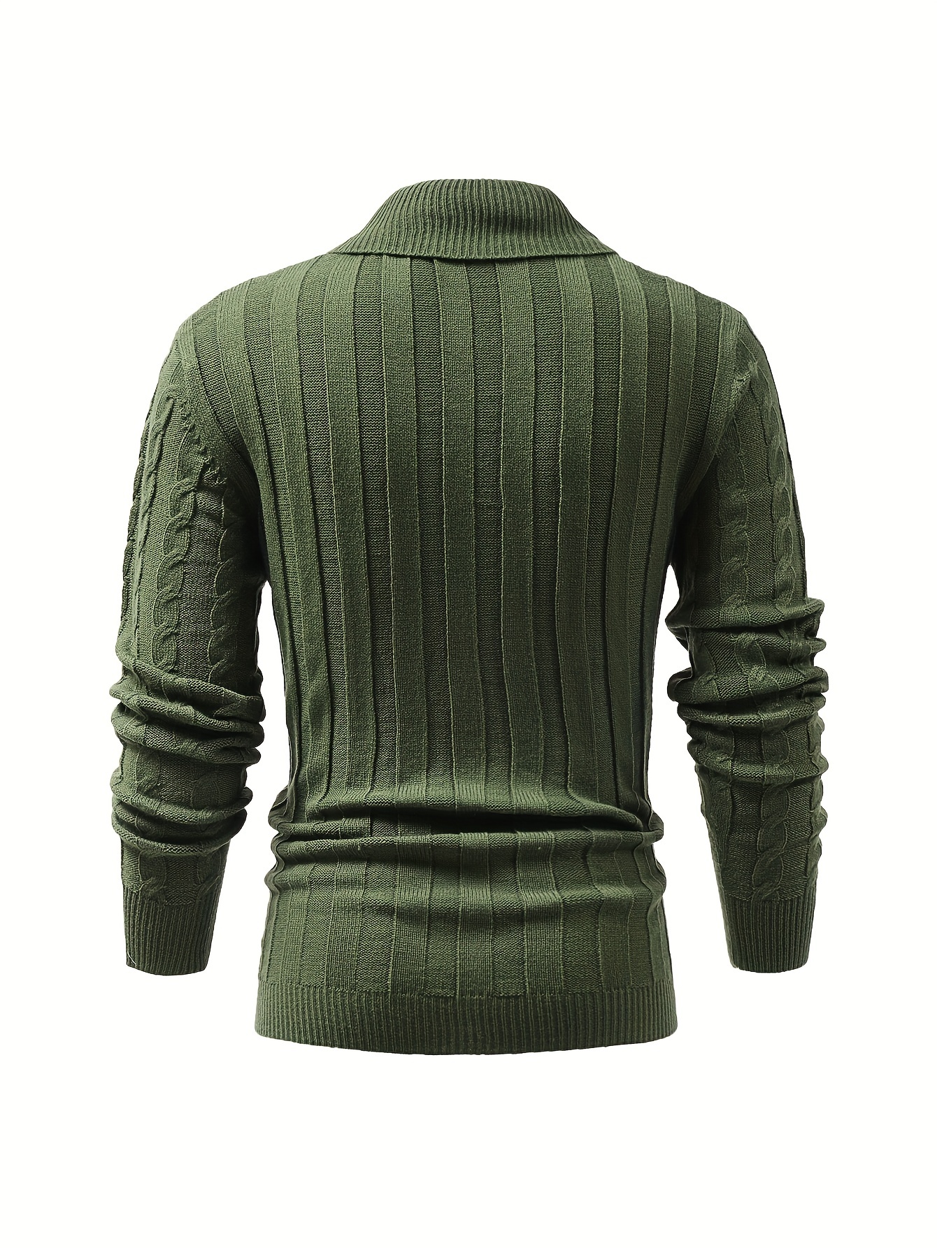 all match knitted shawl collar sweater mens casual warm high stretchy pullover sweater for fall winter details 28