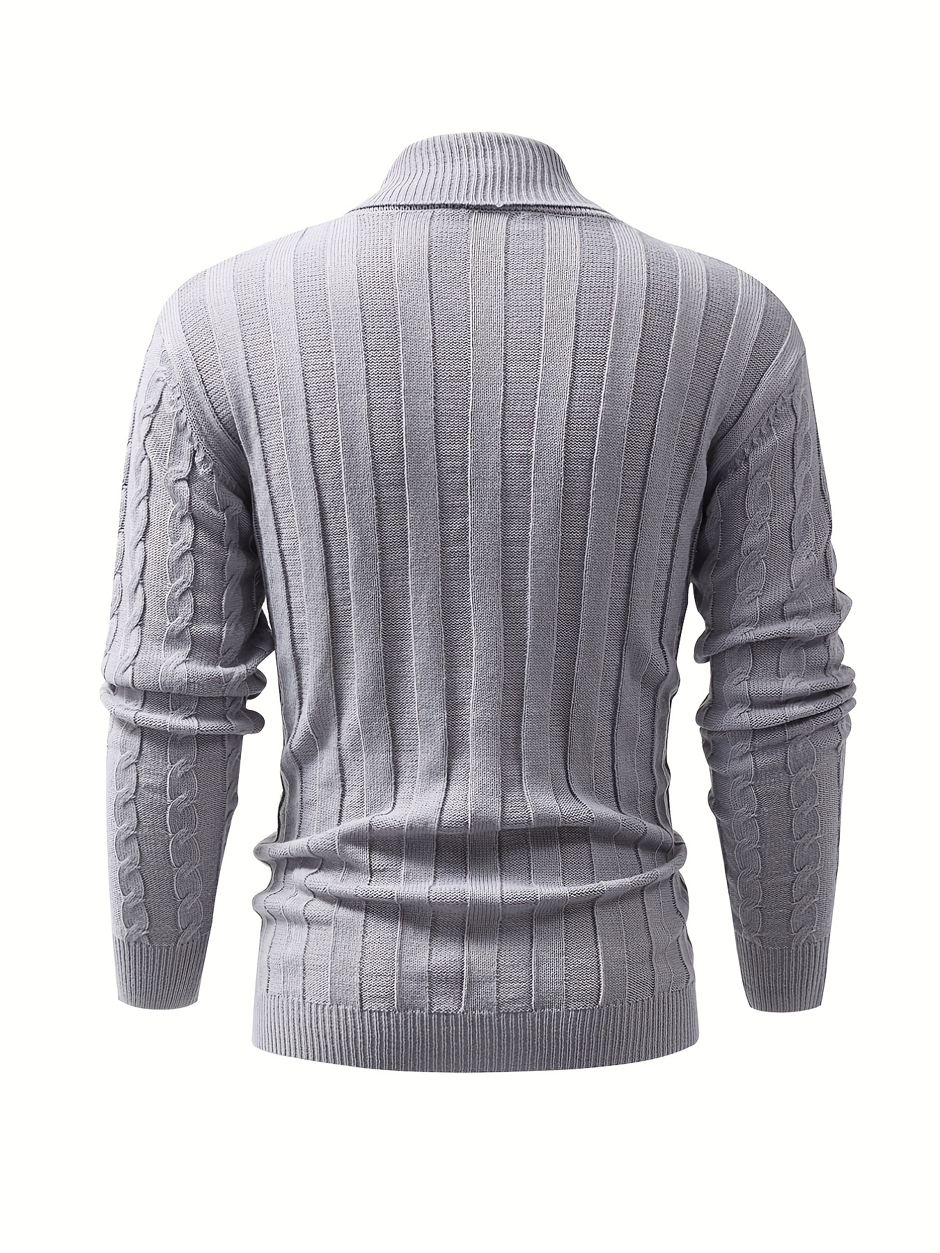 all match knitted shawl collar sweater mens casual warm high stretchy pullover sweater for fall winter details 32