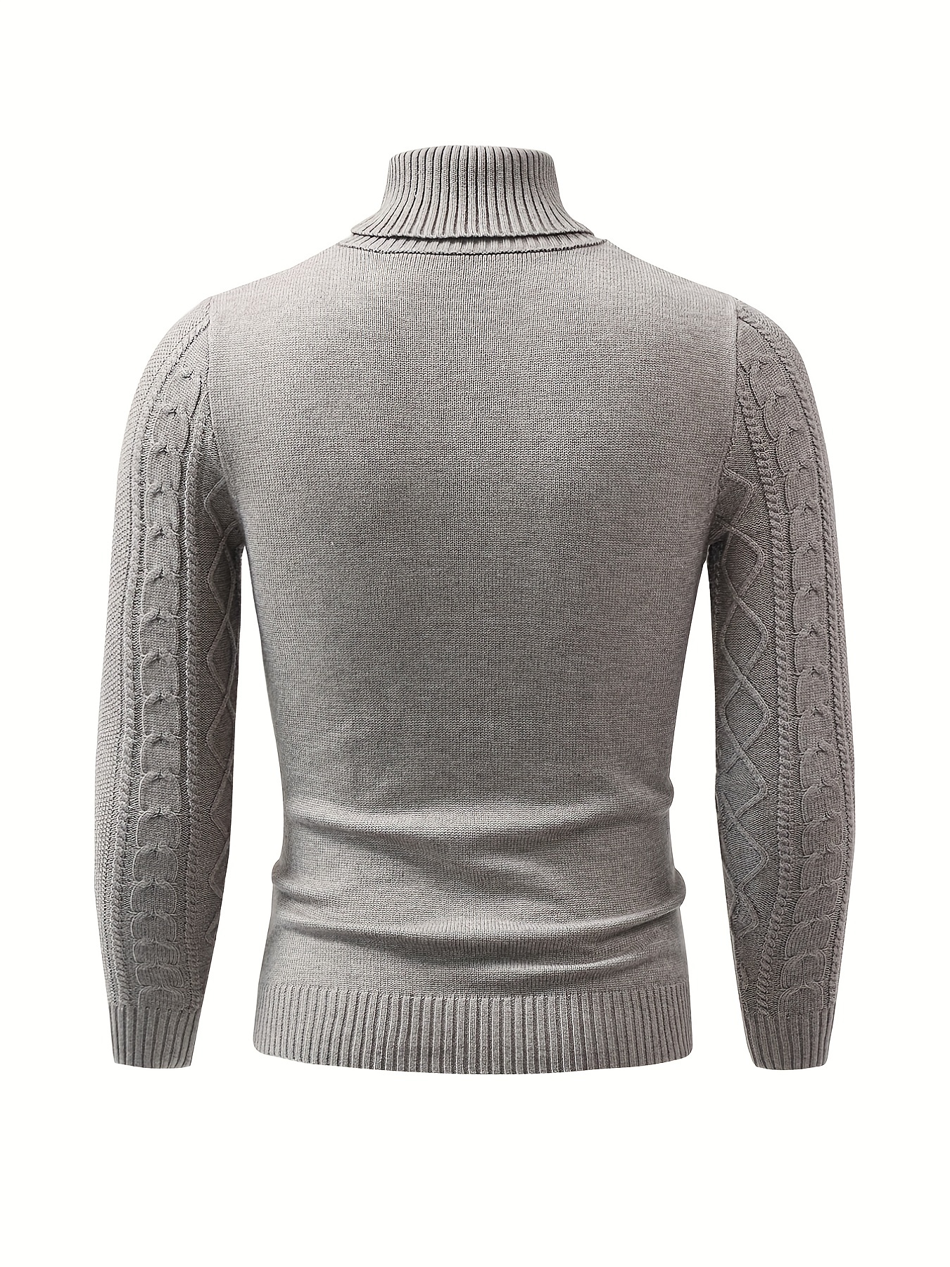 mens plain turtleneck sweater trendy high stretch fashion comfy thermal tops details 12