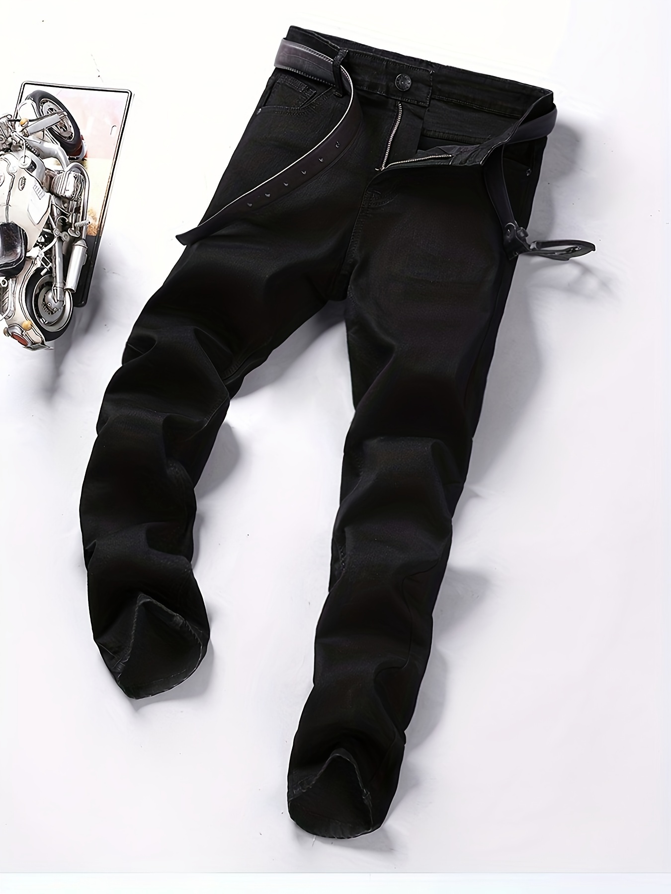 mens semi formal jeans classic design straight leg regular jeans for business details 2